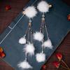 Grampo de cabelo estilo antigo para Outono e Inverno, presilha com borla para crianças, adorno de cabeça Hanfu, presilha para traje antigo, acessórios de cabelo para o Festival do Meio do Outono Chinês, grampo de cabelo