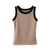Camisola Térmica de Lã Grossa Quente Peça Única Feminina Inverno Novo Versátil Gola Redonda Camisa Base Top