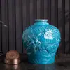 Jarra de Vino de Cerámica Jingdezhen Sellada para el Hogar Xizang 5/5kg Patrón de Dragón Tallado Retro Botella de Vino Vacía Jarra de Vino