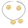 Collar con Anillo Geométrico de Metal de Personalidad Exagerada Transfronterizo Europeo y Americano, Conjunto de Joyería Femenina de Lujo Ligero Moderno y Versátil