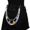 Cadena para Pantalones de Colores Macarrón con Colgante de Estrella de Cinco Puntas de Acrílico Nuevo Transfronterizo Europeo y Americano, Divertida para Chicas Geniales