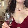 Collar de lazo de cuentas de terciopelo, sencillo, ligero, de lujo, elegante, versátil, con cadena de clavícula, estilo retro nicho.