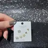 Nuevo Conjunto de Aretes de Múltiples Piezas, Aretes de Mariposa, Circonita Súper Brillante, Galvanizado Ecológico, Aguja de Plata S925, Moda de Invierno