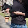 Funda de Cuero PU Marrón Estilo Europeo y Americano para Tazas de Café y Té con Leche, Portavasos de Cuero para Llevar Tazas de Café en la Mano, Estilo Europeo y Americano