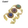 B627 Color Artístico Clásico Piedra Preciosa Strass Latón Irregular Pulsera Diaria Pulsera Superpuesta Pulsera Versátil