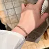 Pulsera de Cristal de Turmalina Natural de Plata de Ley s925 Pulsera de Caramelo de Plata Triturada Estilo Coreano ins Puesto Callejero Creativo Pequeños Artículos