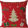 Fronha de Linho de Natal Estampa Papai Noel Capa de Almofada Sala de Estar Sofá Capa de Almofada Decorativa Estilo Nórdico