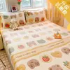 Cubierta de Cama de Felpa Gruesa de Doble Cara Pieza Única Invierno para Cama Infantil Copo de Nieve Terciopelo Protector de Colchón Cubierta de Colchón para Dormitorio de Estudiante