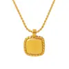 Collar de encaje cuadrado geométrico con personalidad de estilo francés, cadena de clavícula para fiesta de niñas, joyería de acero de titanio del mismo estilo
