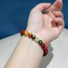 Arena de Cristal de Cinabrio Mezclada con Pulseras de Fortuna Quíntuple, Pulseras Simples, Exquisitas y Versátiles para Hombres y Mujeres