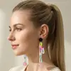 Pendientes de Encaje con Cinta y Borla de Corazón con Diseño de Personalidad de Dibujos Animados Lindos