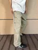 Calça de rua vibe estilo americano para homens, design de nicho, calça casual cáqui abotoada, calça de perna reta estilosa e sofisticada