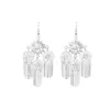 [Selección Premium] Pendientes Estilo Étnico de Minorías Vintage con Plata de Minorías Étnicas, Pendientes Largos Colgantes Florales Estilo Bohemio Único