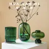 Vaso de Vidro Luxuoso e de Alta Qualidade com Formato de Barriga Grande, Cor Natural, Adequado para Sala de Estar, Arranjo de Galhos Secos de Salgueiro Neve, Vaso para Arranjo de Flores Cultivadas em Água, Ornamento de Decoração de Mesa de Jantar