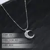 Collar de Luna Creciente de Plata de Ley 925 para Mujer, Cadena Sencilla Versátil para Sudadera con Tachuelas de Diamante, Nueva Cadena de Clavícula de Estilo Ins de Moda