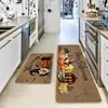 Juego de Dos Piezas de Terciopelo de Cristal con Temática de Halloween para Cocina, Alfombra de Entrada Absorbente de Agua y Aceite, Resistente a la Suciedad