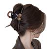 Pinza negra extragrande para el cabello de 15 cm, pinza de tiburón multinivel, pinza mate, adorno para la cabeza, horquilla, parte posterior de la cabeza femenina