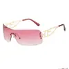 Gafas de Sol Cuadradas Sin Marco Estilo Milenio Sexy Populares Retro Bordes Cortados para Hombres y Mujeres Modernas Metálicas Punk con Recortes