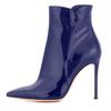 Botas de Moda Europeas y Americanas Transfronterizas, Puntiagudas de Charol con Tacón de Aguja Botines Cortos para Mujer, Botas de Mujer, Talla Grande 45