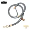 Cordón de alta gama para teléfono móvil 6MM resistente para colgar en el cuello ajustable para exteriores anti-pérdida cuerda trenzada para muñeca delicada oro