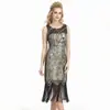 Amazon Vestido de Fiesta de Baile Retro Gatsby de los años 1920 Vestido de Talla Grande con Borlas y Lentejuelas para Actuación en Escenario