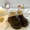 Nuevas Botas de Nieve de Invierno 2025 para Mujer, Versátiles, de Suela Gruesa, Cálidas y Engrosadas, Modernas, de Terciopelo Pequeño, con Plataforma, Zapatos de Algodón