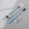 Escova de Dentes Personalizada Descartável Cerdas Macias Carvão de Bambu Adulto Hotelaria Hotel B&B Casa Pacote Atacado Logo