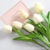 Mini flor de tulipán artificial de PU decoración del hogar flor boda flor falsa accesorios para fotografía de mano fábrica planta venta al por mayor