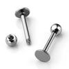 Piercing para el labio, de aleación de titanio F136, con forma de bola, barra recta plana, para la lengua, joyería personalizada para piercing corporal transfronterizo europeo y americano.