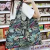 Bolsa Plegable Portátil para Compras de Supermercado, Bolsa de Almacenamiento para Comestibles, Bolsa de Comestibles Gruesa con Dibujos, Bolso Tote Ecológico de Gran Capacidad