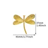 Broche Floral de Luxo Leve Estilo Corte Francês, Alfinete de Terno de Nicho High-End, Acessório de Libélula Tridimensional em Aço Inoxidável