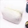Ins Girly Color Puro Nueva Bolsa de Lápices de Felpa Bolso de Mano Color Caramelo Portátil Dulce Suave Cera Bolsa de Cosméticos Bolsa de Lápices