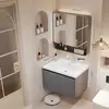 Gabinete de baño de aluminio de panal engrosado con lavabo de cerámica integrado y unidad de tocador