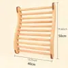 Sala de sauna de madeira maciça transfronteiriça encosto em S ondulado sala de vapor khan encosto com encosto travesseiro de madeira acessórios para sala de sauna a vapor khan