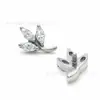 Aretes de aleación de titanio F136, pircings de labio con forma de hoja, pircings de cartílago, incrustados con circón 5A, joyería para piercing corporal de aleación de titanio G23