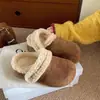Pantuflas Retro Marrones de Suela Gruesa y Peludas para Mujer, Para Usar al Aire Libre, Nuevo Estilo 2026, Cálidas para Otoño/Invierno, De Doble Uso, Pantuflas de Algodón Birkenstock