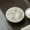 Suporte para Bule de Argila de Jade e Porcelana Branca Pintado à Mão da Dinastia Tang e Song, Conjunto de Chá Kung Fu, Bandeja de Cerâmica para Chá Seco com Flores de Glicínia, Bandeja Multifuncional para Lanches de Chá