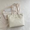 Bolso tote para mujer 2024 nuevo bolso commuter de gran capacidad estilo occidental costuras bolso de axila bolso de hombro para clase de estudiante universitario