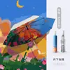 Guarda-chuva Dobrável Totalmente Automático Prata Plástico Protetor Solar Anti-UV Guarda-chuva de Sol Feminino Protetor Solar Chuva ou Sol Guarda-chuva Atacado Japão e Coreia do Sul