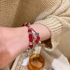 Pulsera Tejida Ajustable con Cuentas Chinas Nueva Diseño Nicho Femenino Antiguo Cool de Alta Gama Combinable Joyería