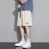 Shorts de Seda Gelada Modernos e Frescos para Homens, Shorts Casuais de Marca de Secagem Rápida para o Verão, Calças Mid-Length Esportivas Simples e Largas para Homens