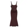 Vestido Sexy de Verão Multicor de Cetim Plissado Sem Alças Cauda de Peixe Venda Quente Aliexpress para Roupas Femininas Europeias e Americanas Transfronteiriças