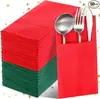 Juegos de Cuchillo y Tenedor Desechables de Alta Gama Transfronterizos, Servilletas de Papel Gruesas Libres de Polvo para Restaurantes Occidentales y Hoteles, Servilletas de Papel Libres de Polvo de Bolsillo