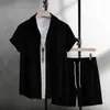 Nuevo Conjunto de Verano para Hombre de Comercio Exterior Transfronterizo Camisa Casual de Manga Corta y Shorts de Playa Amazon