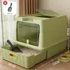 Arenero para gatos completamente cerrado extragrande, inodoro para gatos anti-salpicaduras y desodorizante, arenero gigante para gatos, artículos para mascotas para gatos