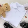 Uniforme Jk Camisa Básica Blanco Leche con Tapeta de Esquina y Tapeta de Botones Superior Versátil para Estudiante Estilo Japonés de Manga Corta