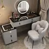 Tocador de dormitorio nórdico, mueble integrado multifuncional minimalista moderno, tocador inteligente con carga inalámbrica
