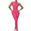 Pantalones de Yoga Fitness con Cremallera y Estampados Europeos y Americanos Moldeador Abdominal Elástico Ropa Deportiva Sexy para Cadera con Almohadilla en el Pecho