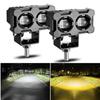 Los nuevos focos transfronterizos para motocicletas, pequeños faros amarillos grandes, resaltan los faros LED externos modificados de lejos y de cerca.