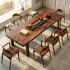 Mesa de té grande de madera de nogal sudamericano, mesa de té de madera maciza estilo chino nuevo, mesa de preparación de té de alta gama, mesa de té para sala de té, mesa de té estilo Zen para oficina